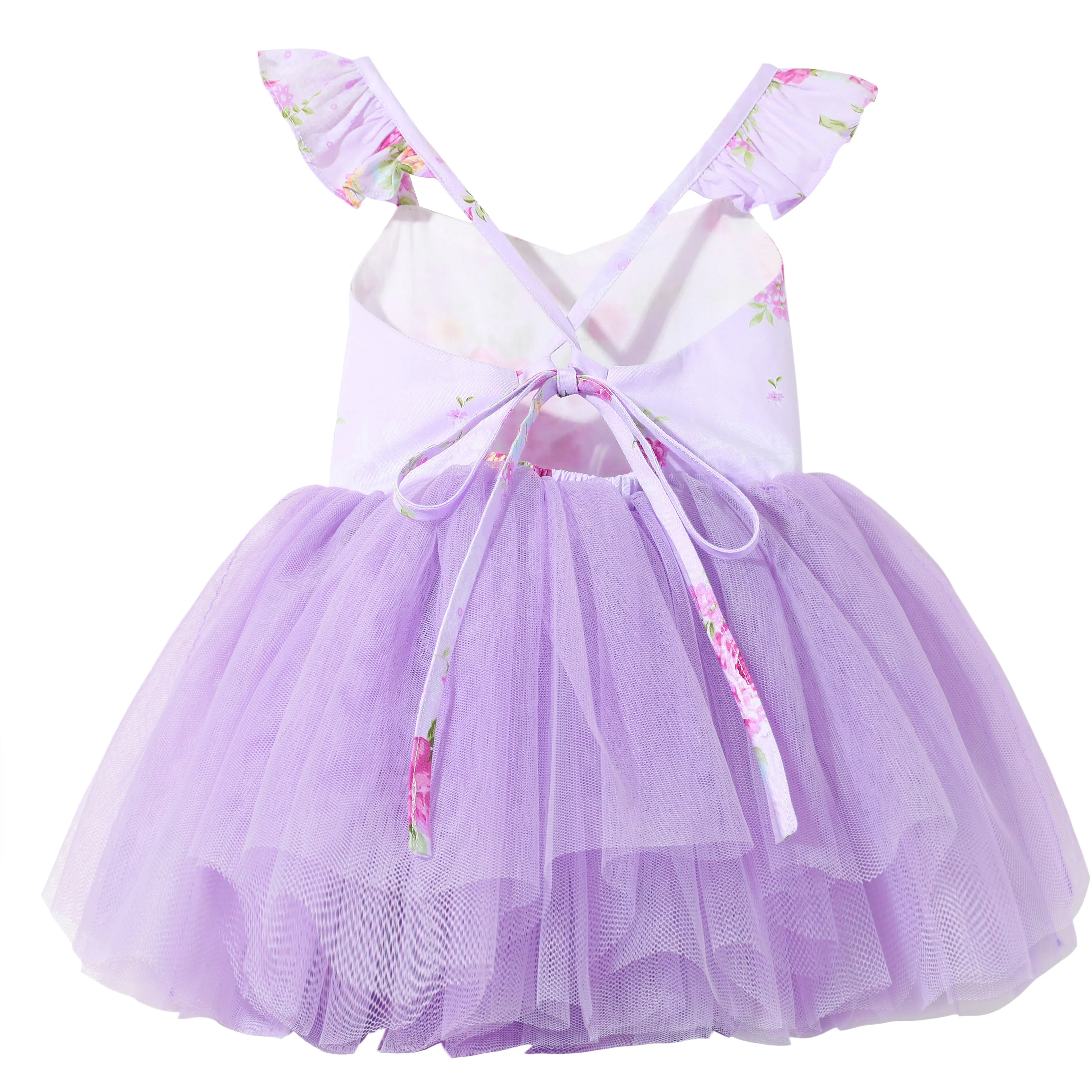 Purple Summer Baby Girls Tutu Dress Tulle  Toddler Birthday Tea Party Dress