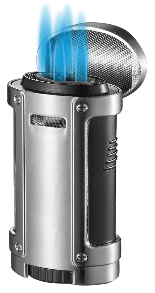 Rhino Quad Torch Cigar Lighter - Chrome