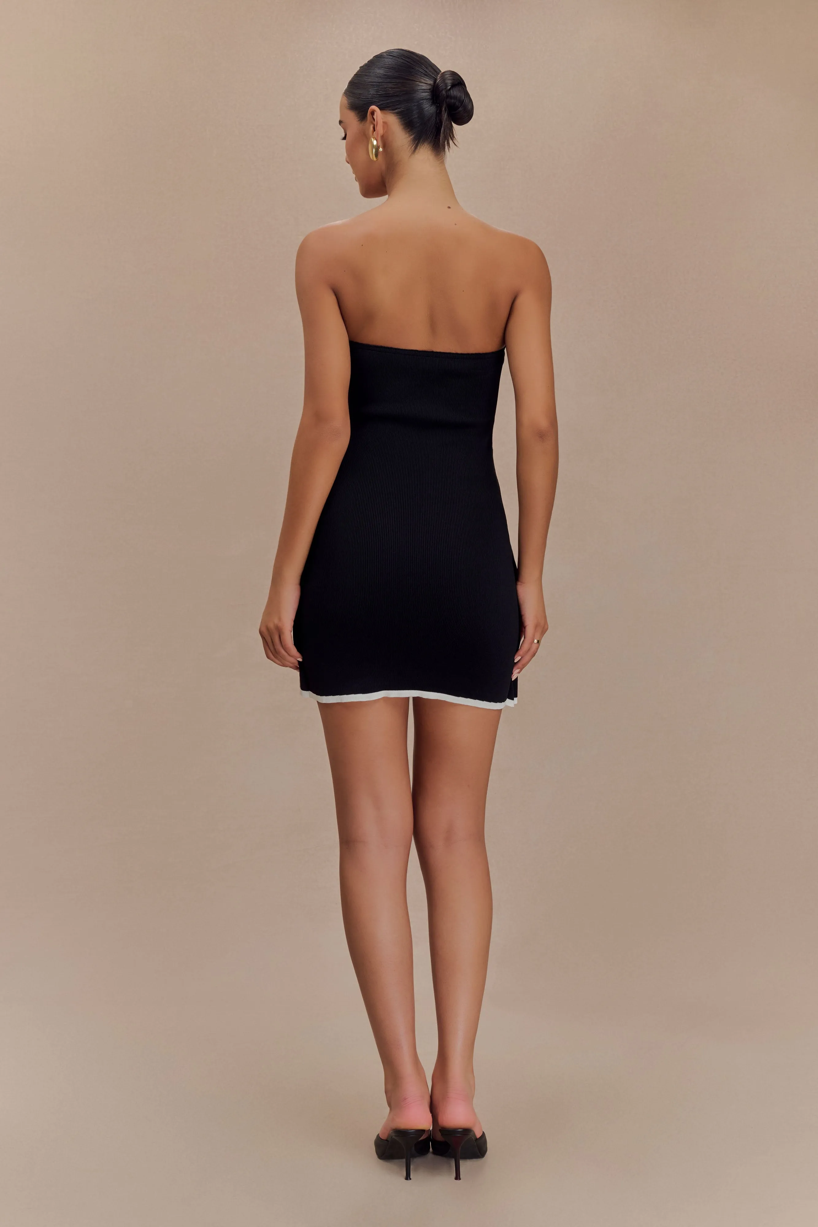 Rian Strapless Knit Mini Dress - Black