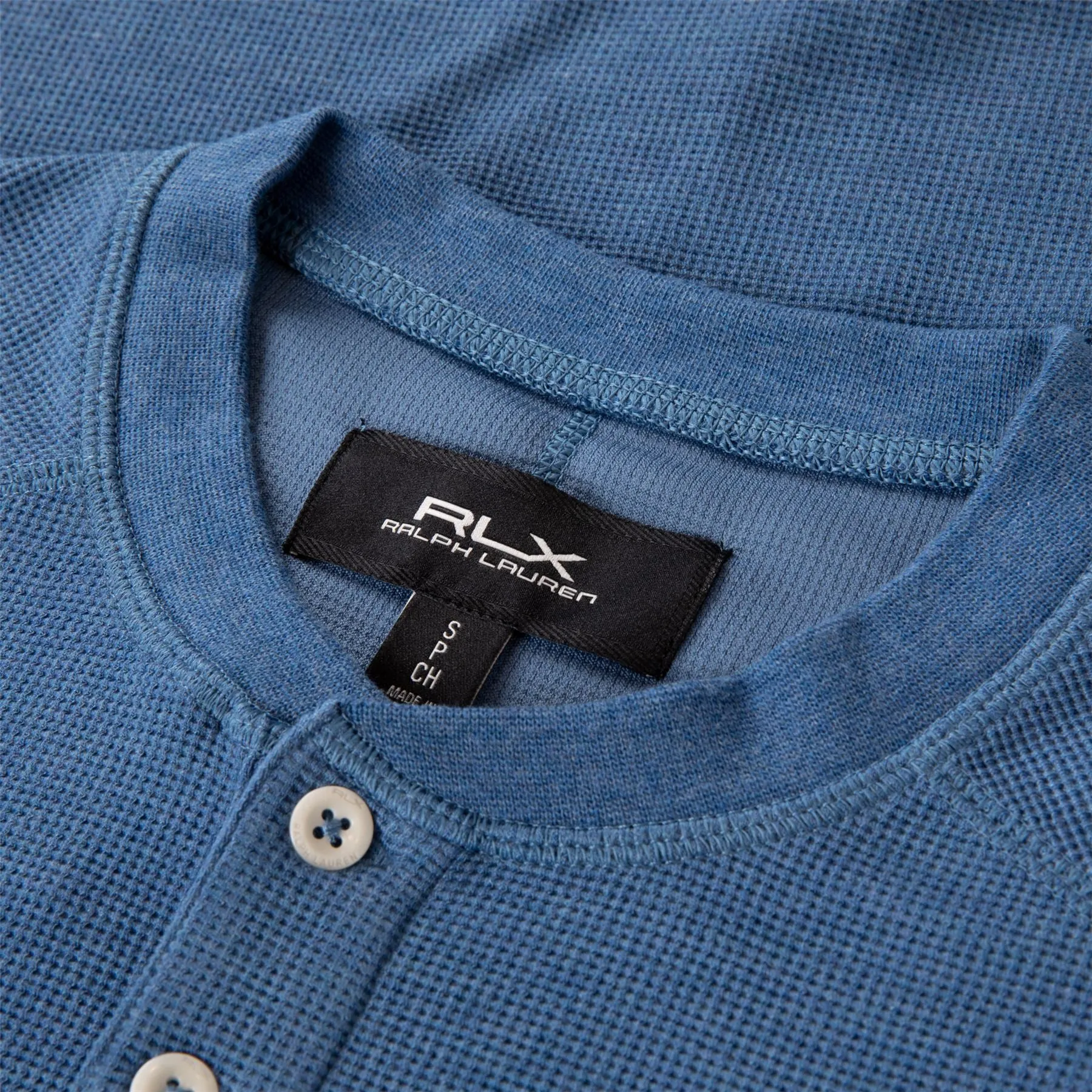 RLX Tech Waffle Henley Pullover Fog Blue - AW24