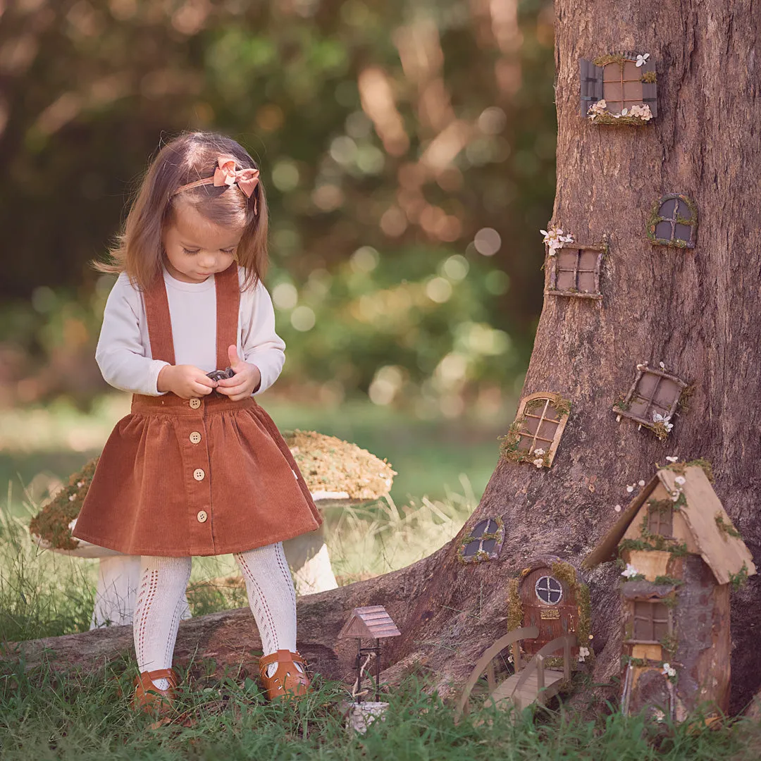 Rust Corduroy Overall Skirt & Bodysuit