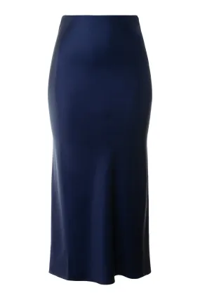 Saint Art Talia Charmeuse Maxi Skirt in Midnight