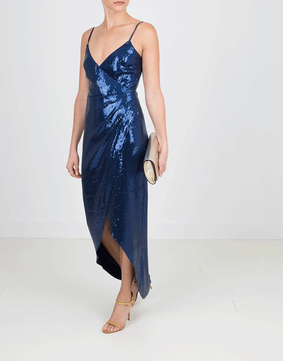 Sequin Wrap Gown