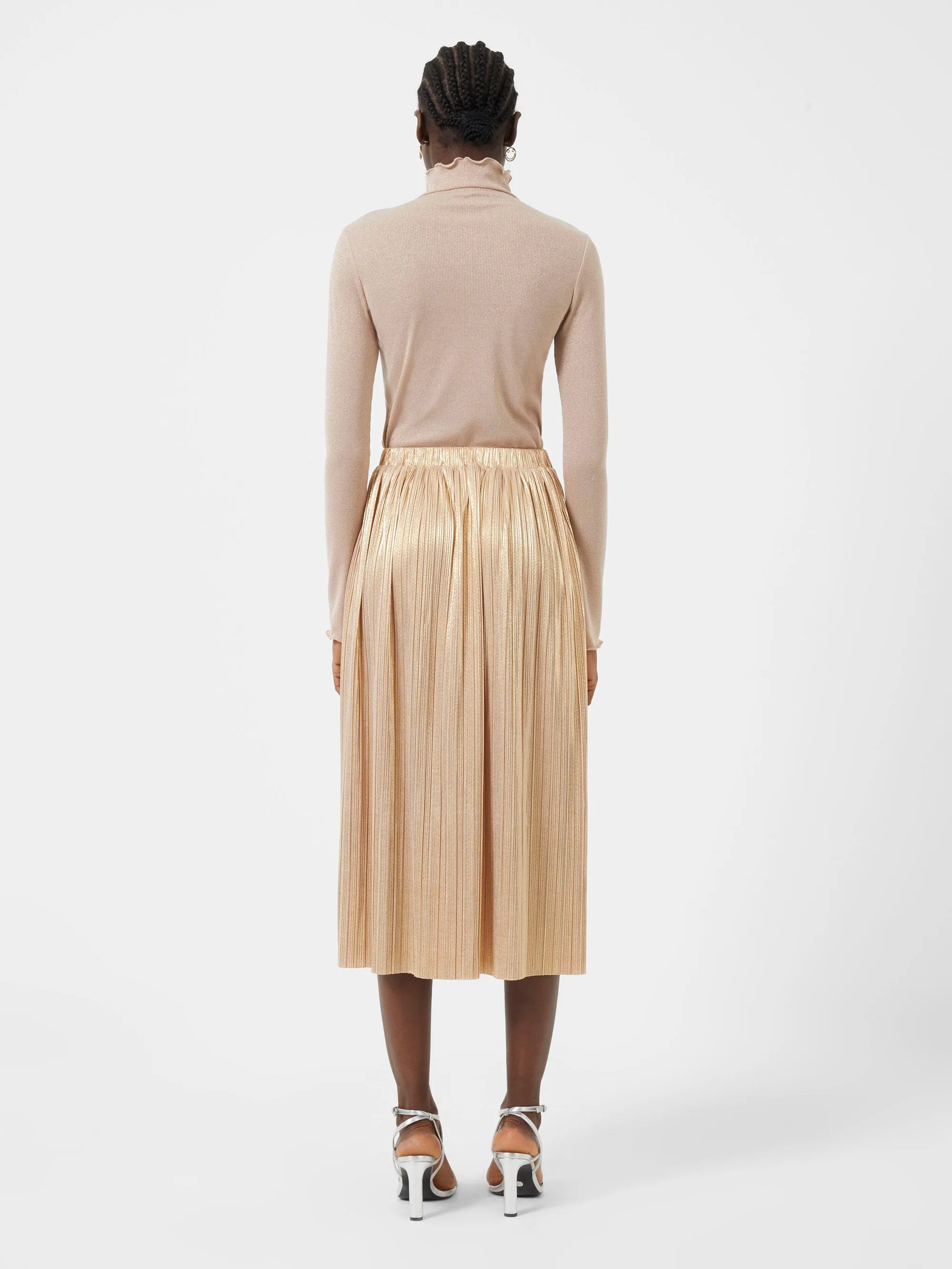 Sky Jersey Shimmer Midi Skirt