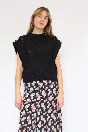 SLF Piper Knit Vest in Black