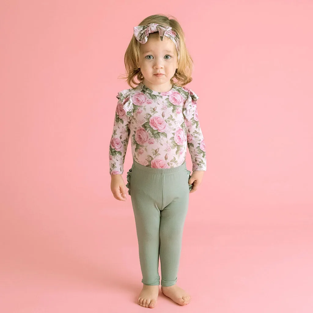 Soft Jade Ruffled Bum Leggings