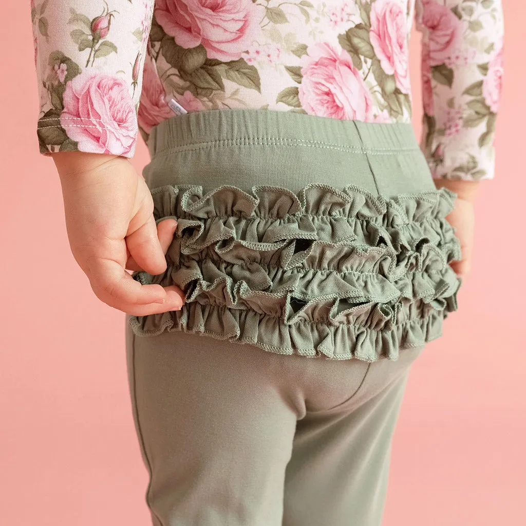 Soft Jade Ruffled Bum Leggings