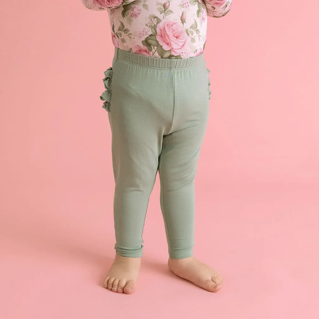 Soft Jade Ruffled Bum Leggings