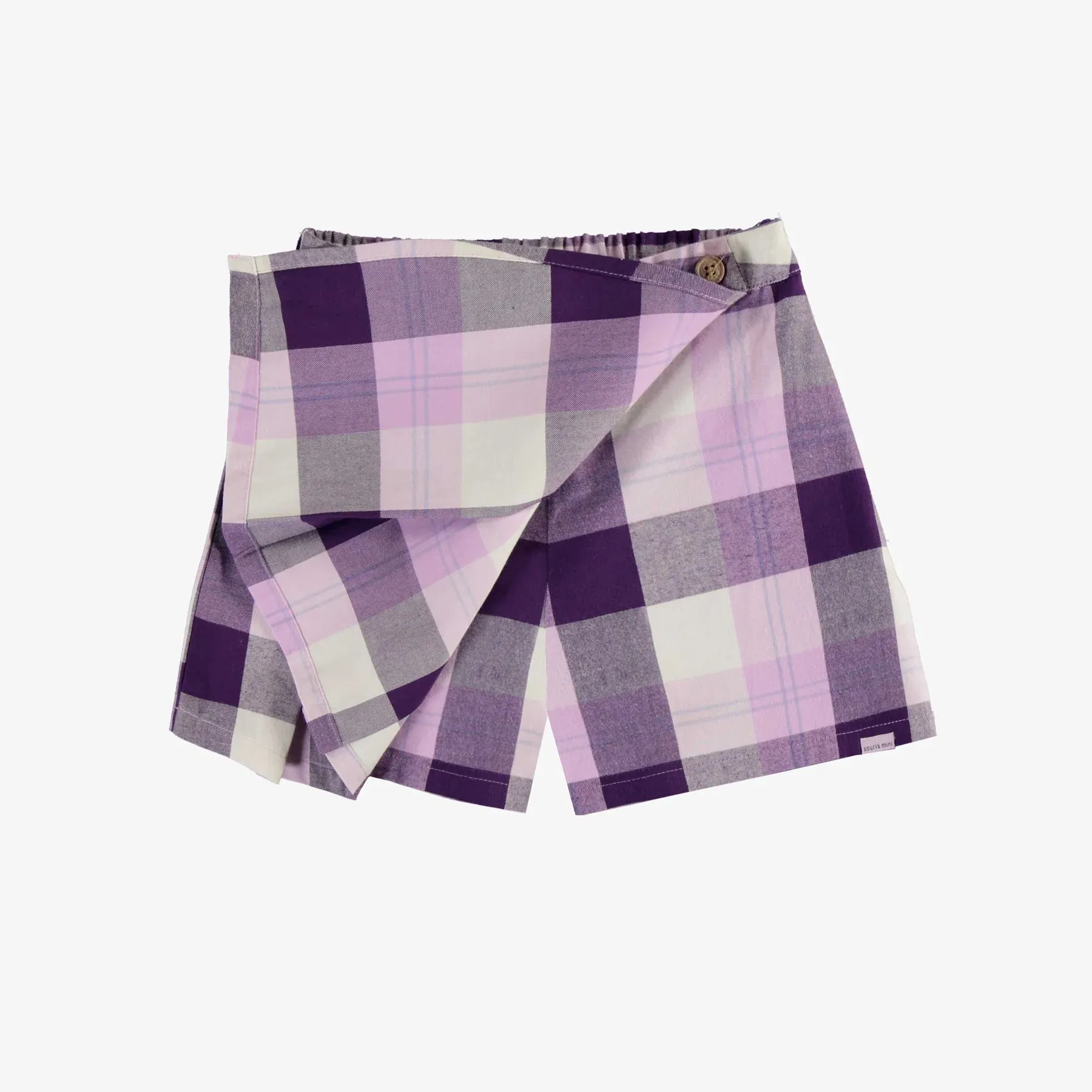 Souris Mini - Purple Pleated Skort in Flannel