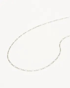 Sterling Silver 19" Mixed Link Chain Necklace