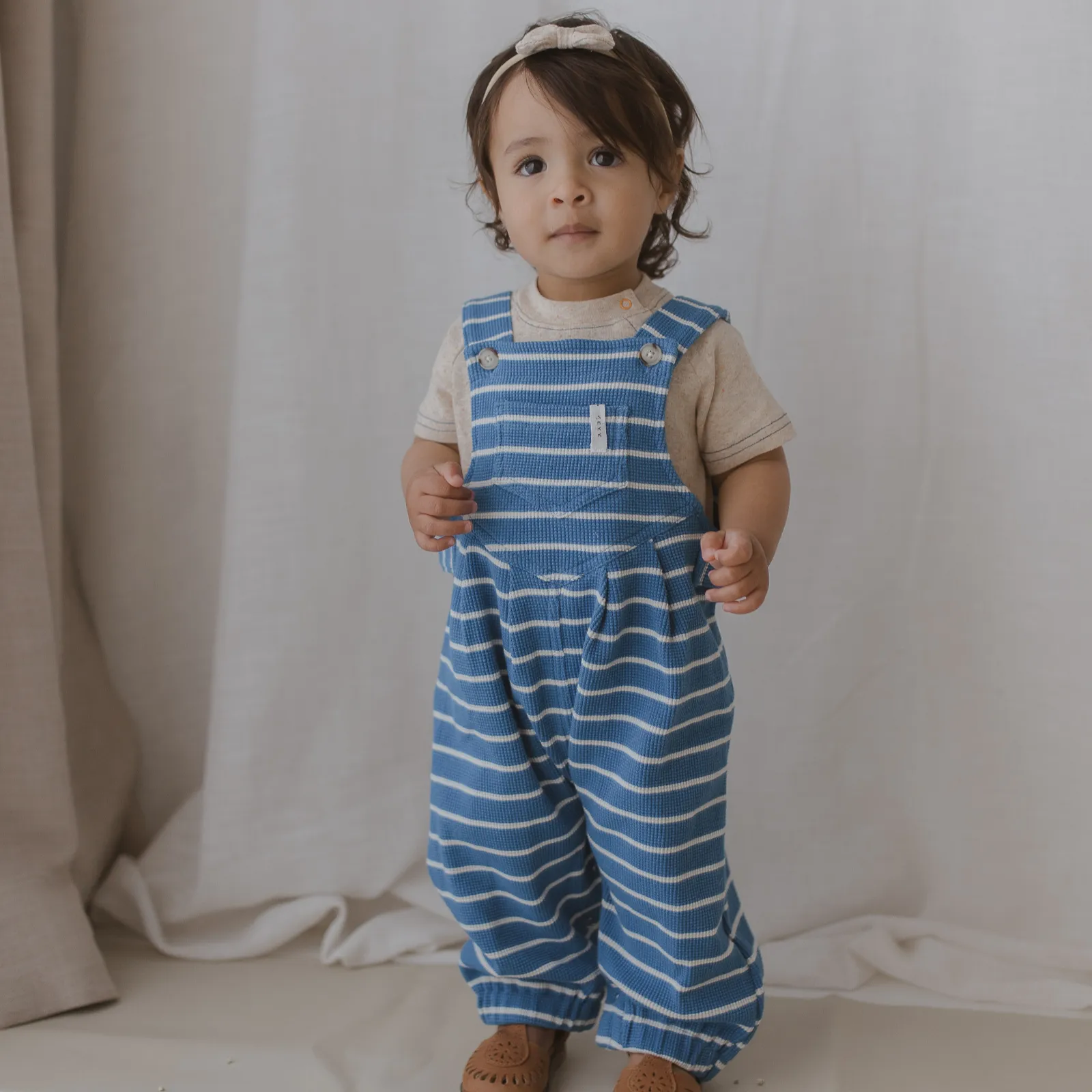 SUSUKOSHI WAFFLE OVERALL: ELECTRIC BLUE