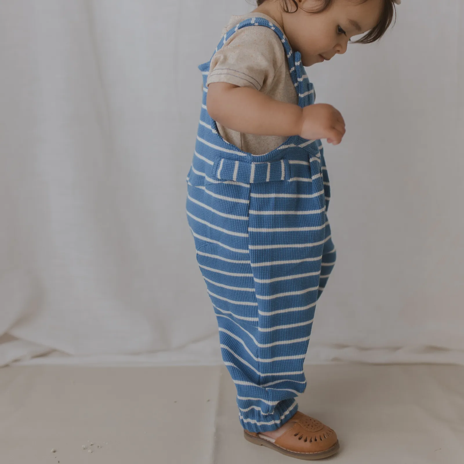 SUSUKOSHI WAFFLE OVERALL: ELECTRIC BLUE