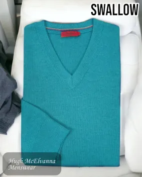 Swallow Tiffany Blue V-Neck Sweater