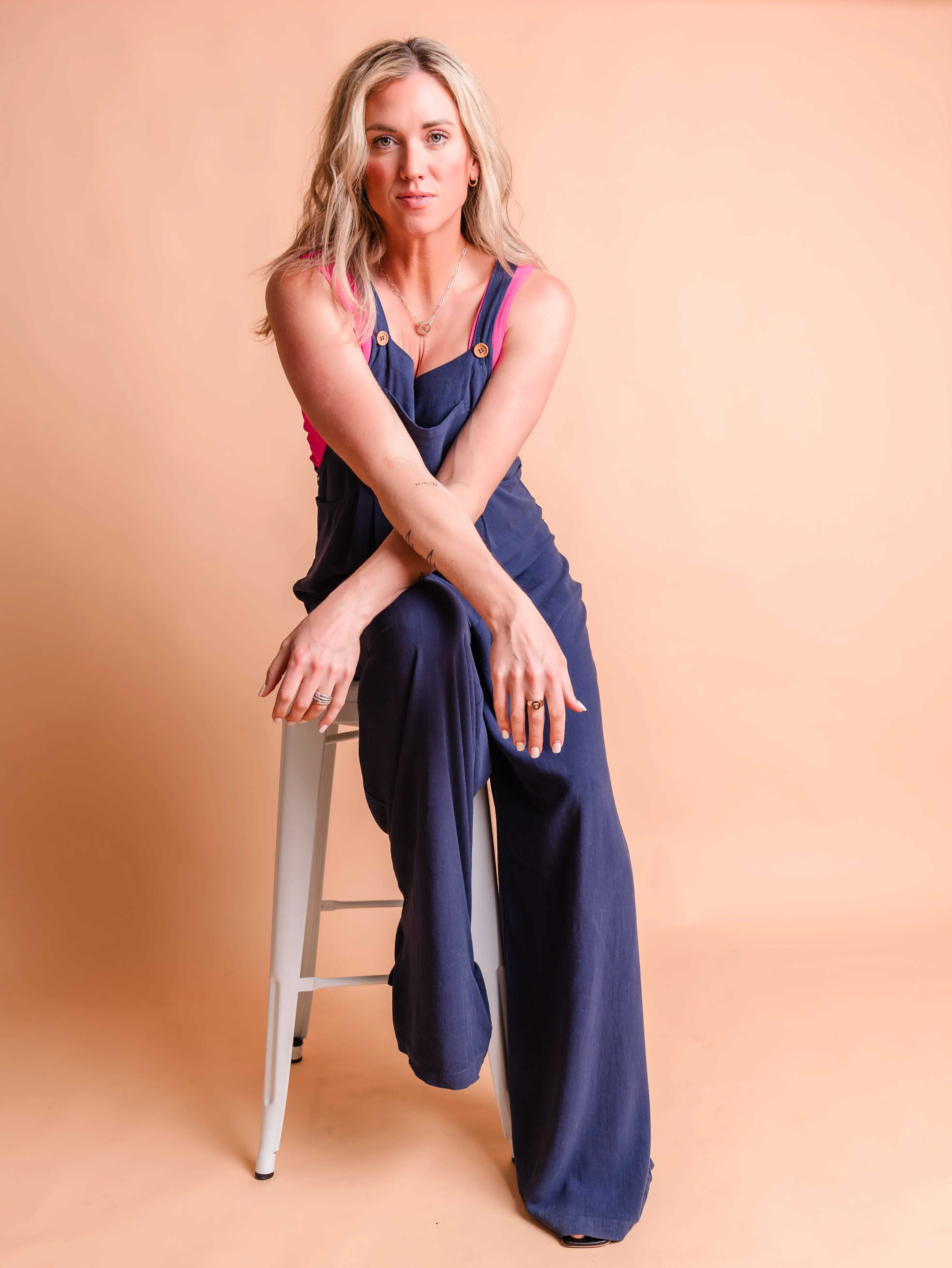 Tall Kami Overall Jumpsuit-Navy