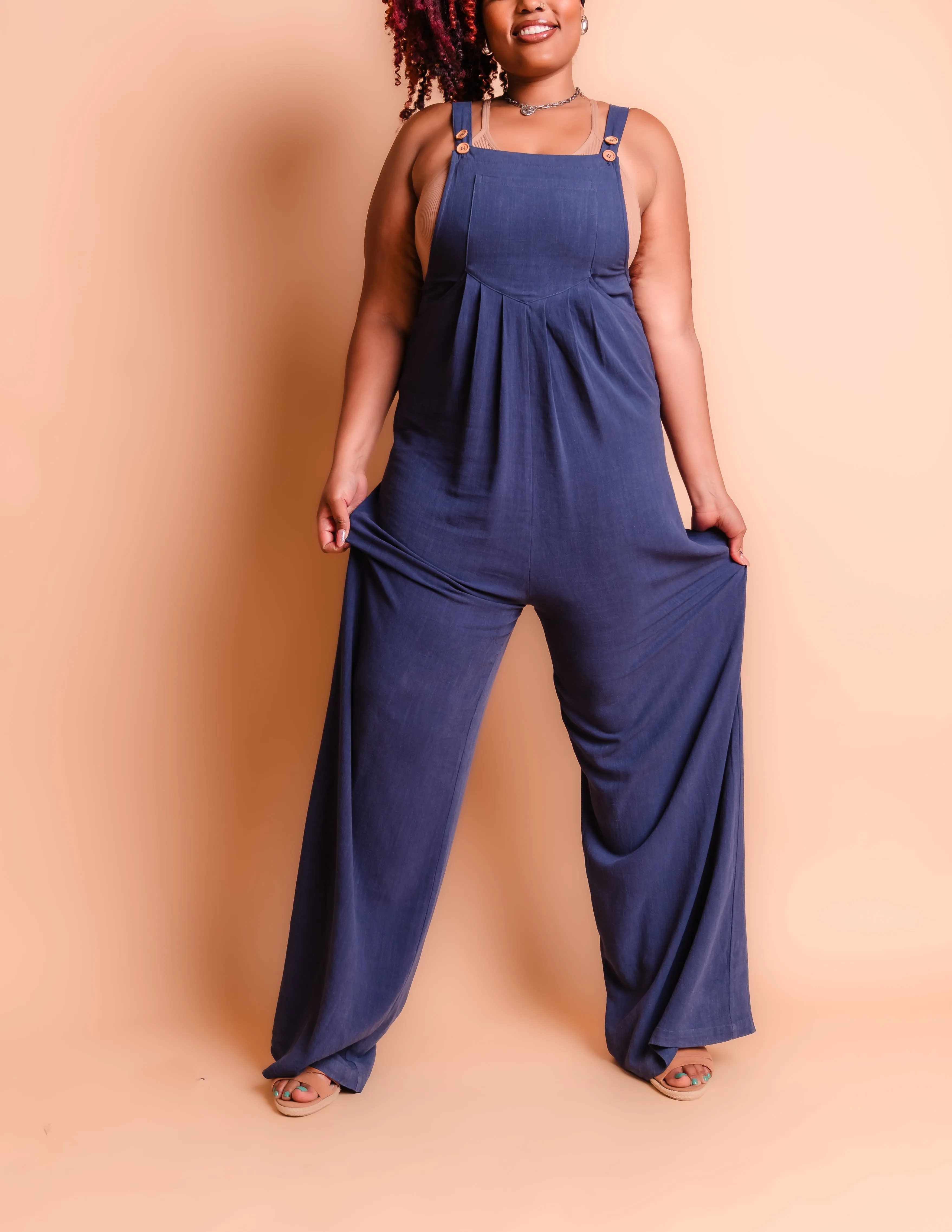 Tall Kami Overall Jumpsuit-Navy