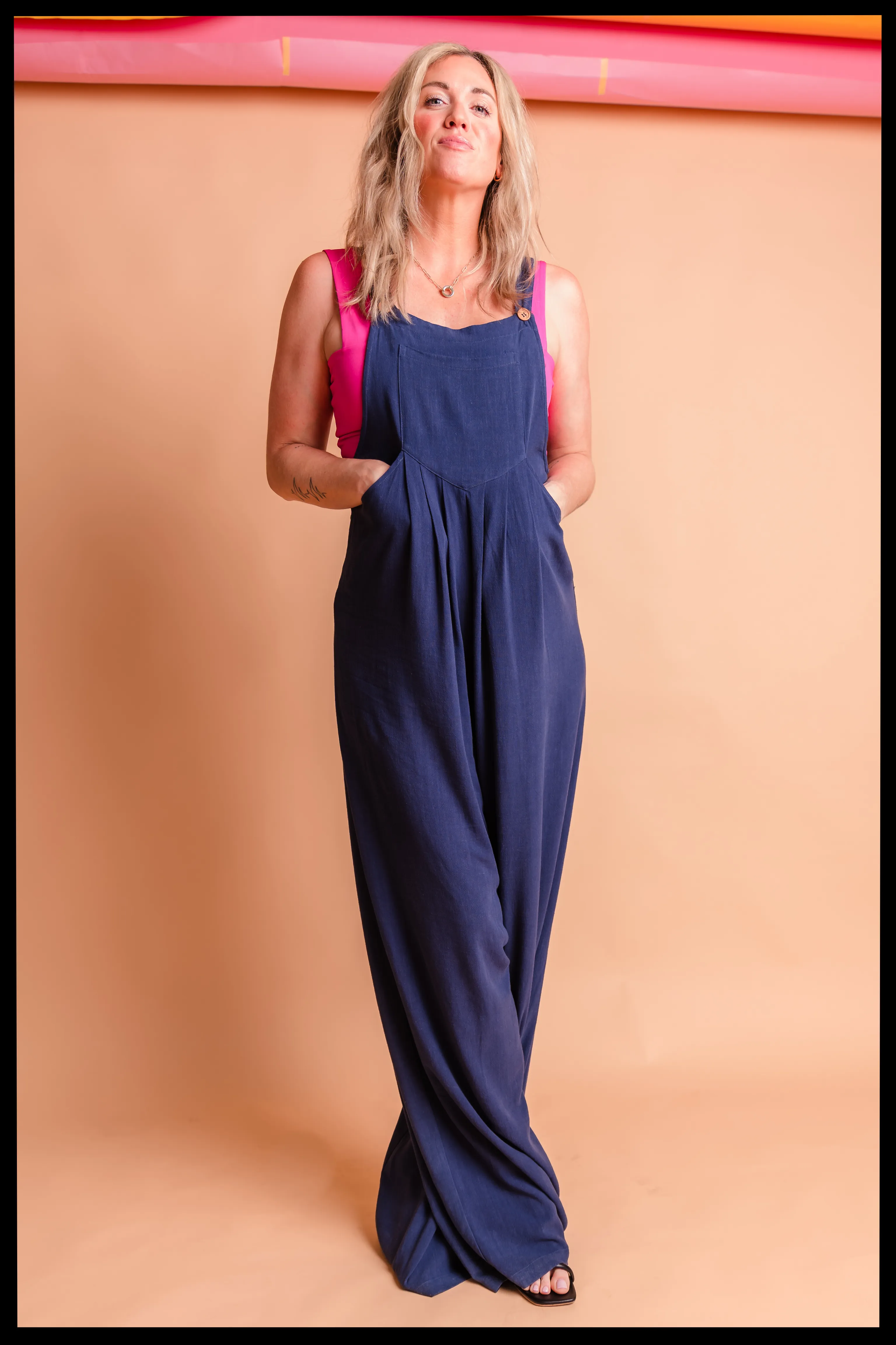 Tall Kami Overall Jumpsuit-Navy