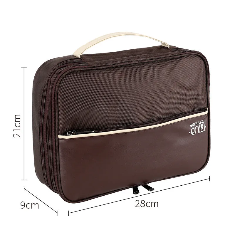 three-layer travel handbag