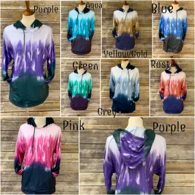 Tie Dye Hooded Pullovers