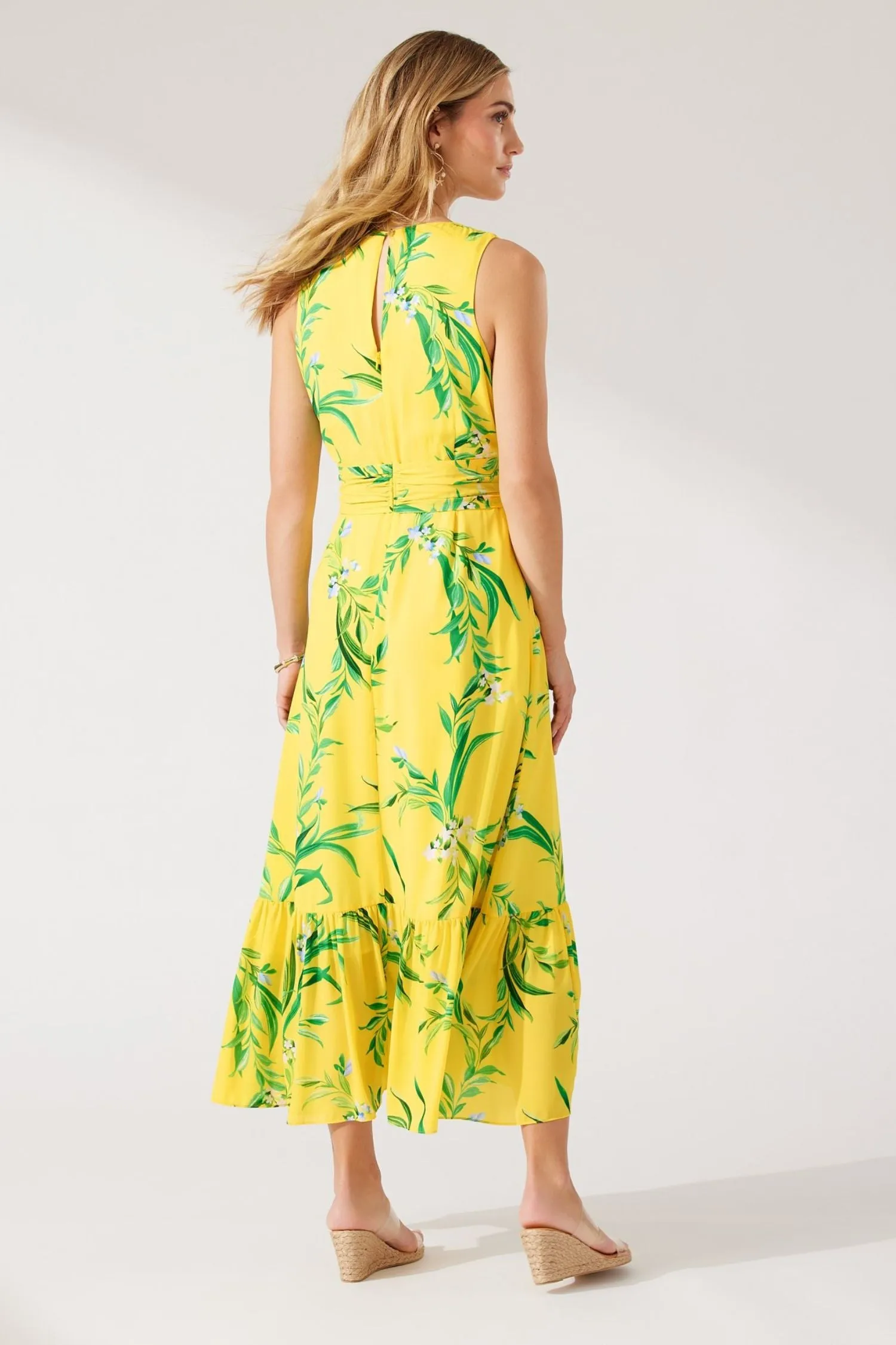 Tommy Bahama Floral Glow Sleeveless Maxi Flounce Dress - Style SW621765