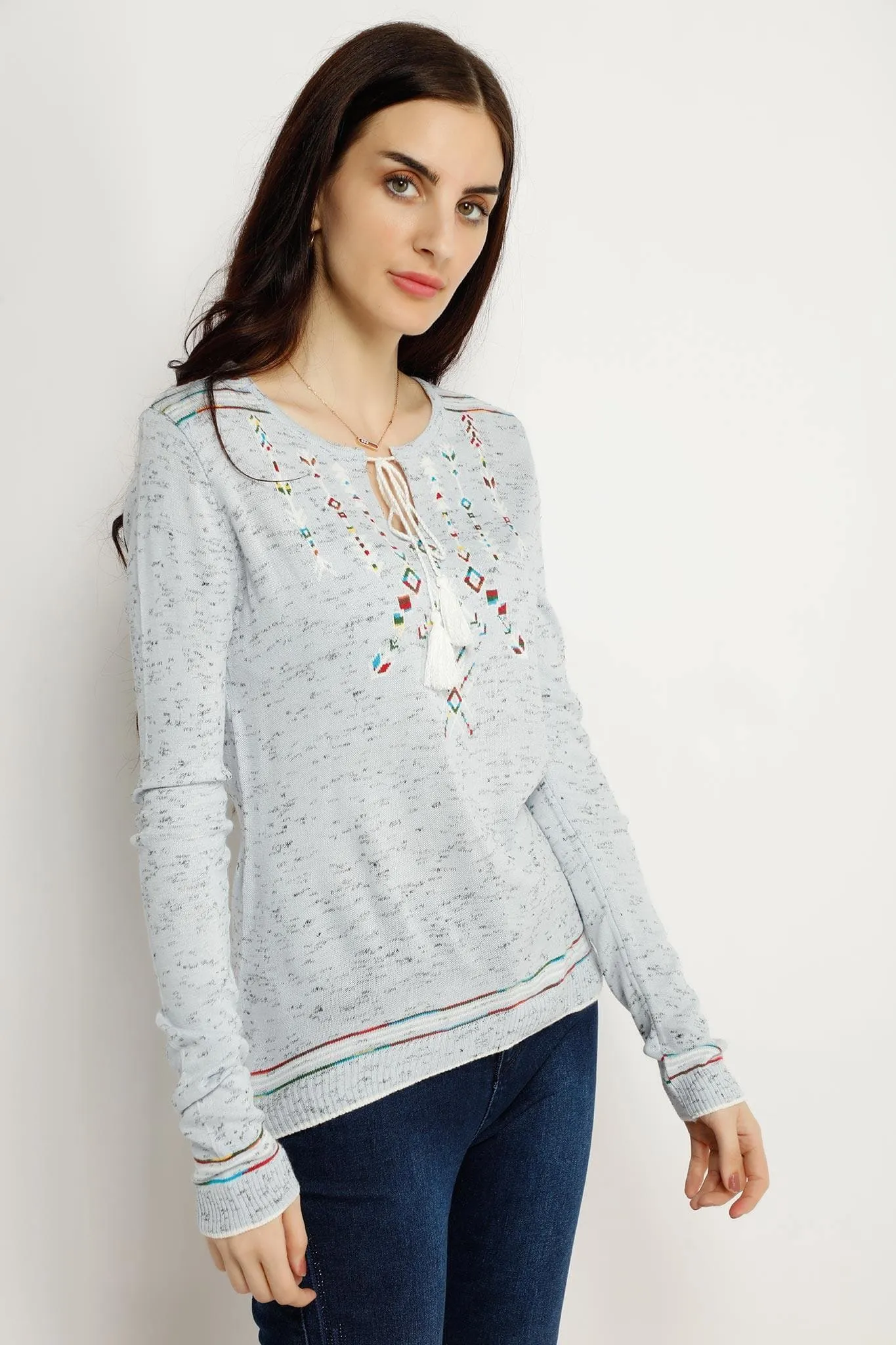 TRIBAL SIGN KNITTED PULLOVER 14172