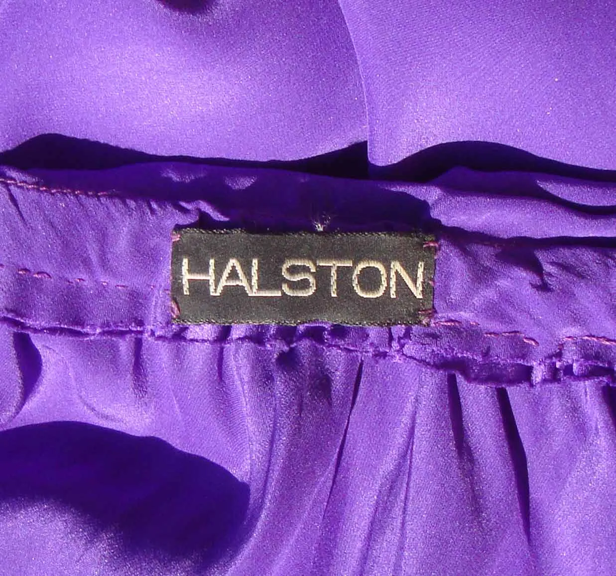 Vintage 70s Halston Dress Purple Silk Disco Wrap M – AS IS