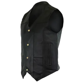 VL917 Vance Leather Men's Concealment Leather Plain Side Vest