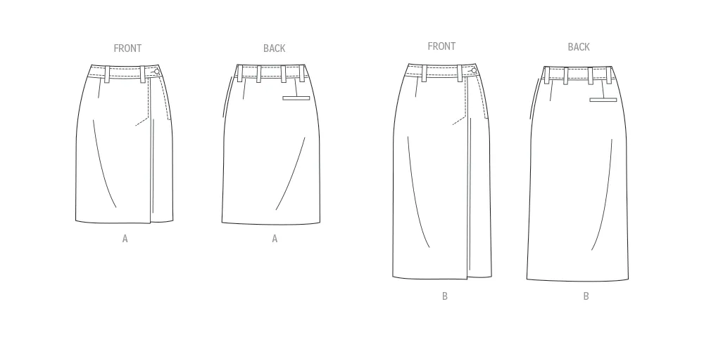 Vogue Sewing Pattern 2069 Misses' Skirt in Two Lengths