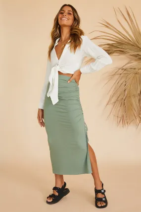 Whispers At Dusk Maxi Skirt Sage