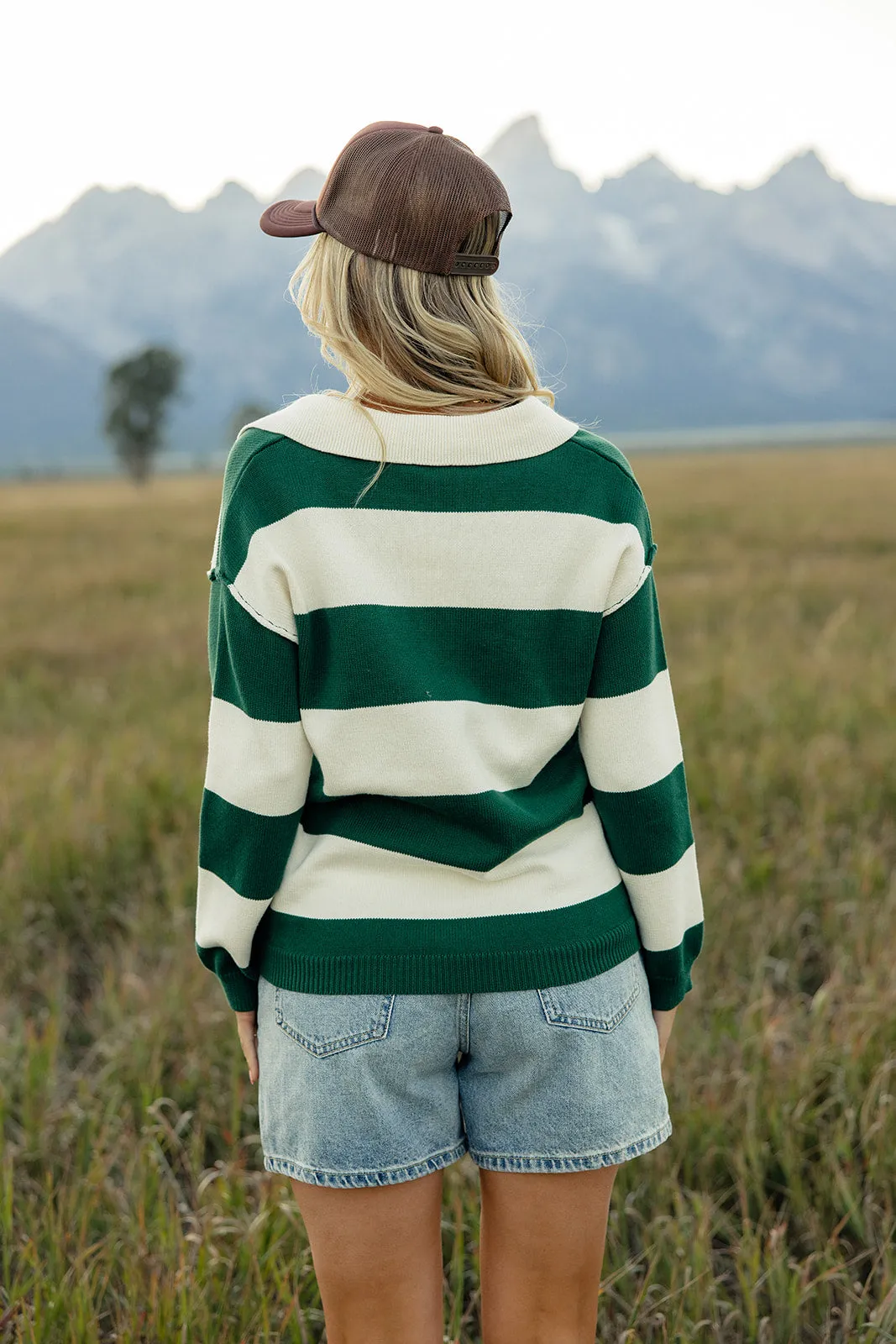 Window Panes Stripe Pullover