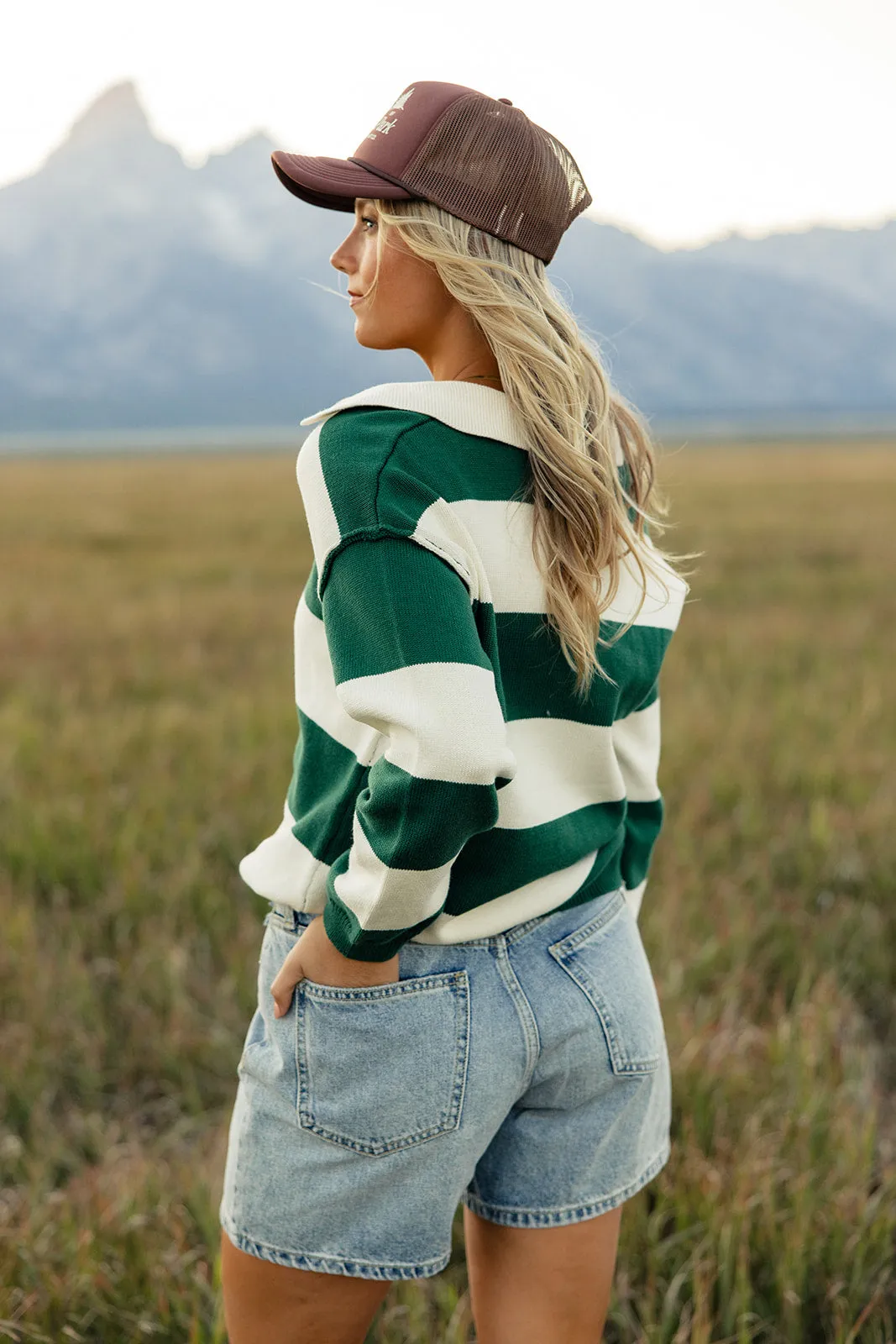 Window Panes Stripe Pullover