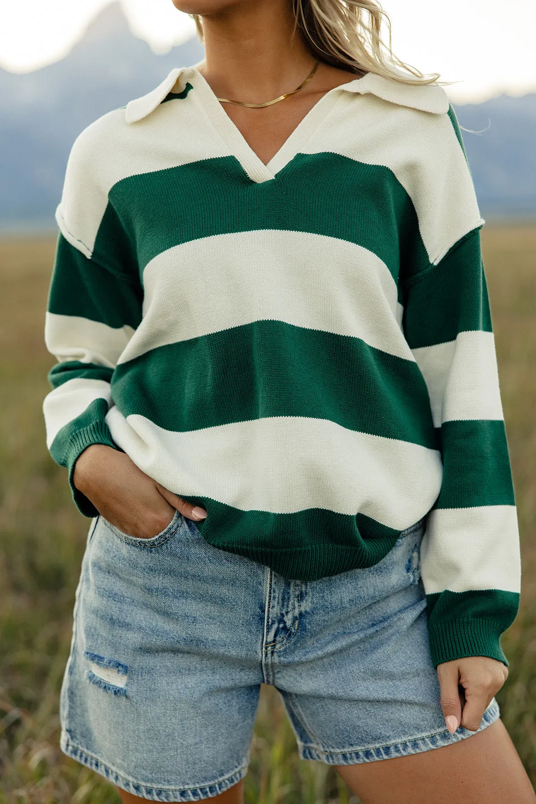 Window Panes Stripe Pullover