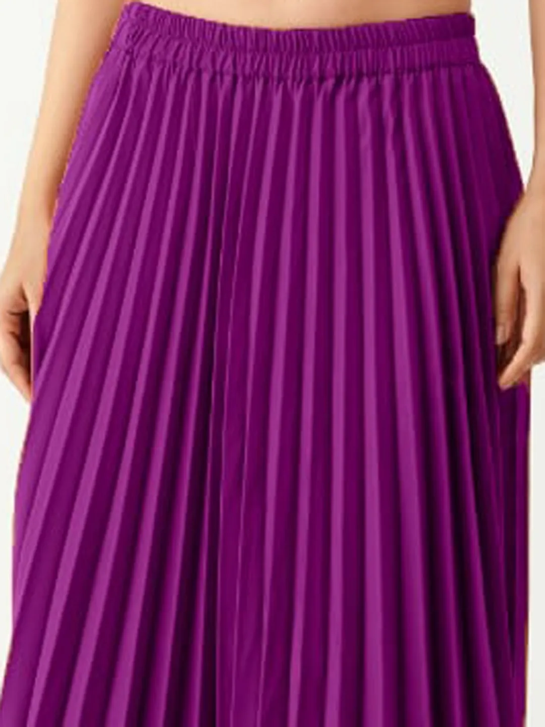 Wine Flared Midi Skirt