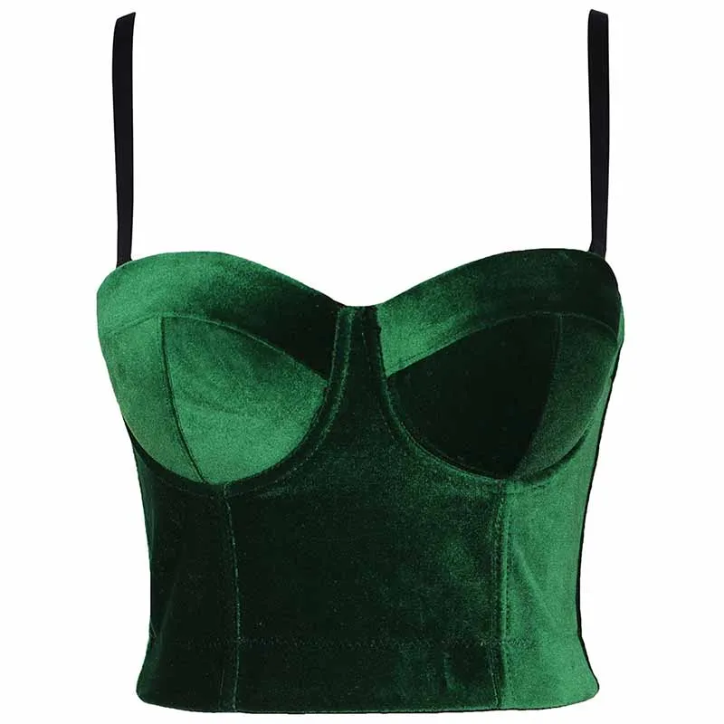 Women Velvet Party Top Evening Going Out Bra Tops