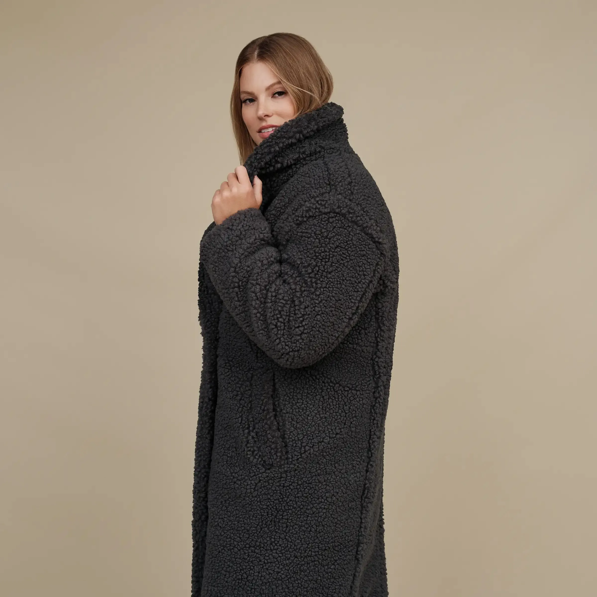 Women's Gertrude Long Teddy Coat