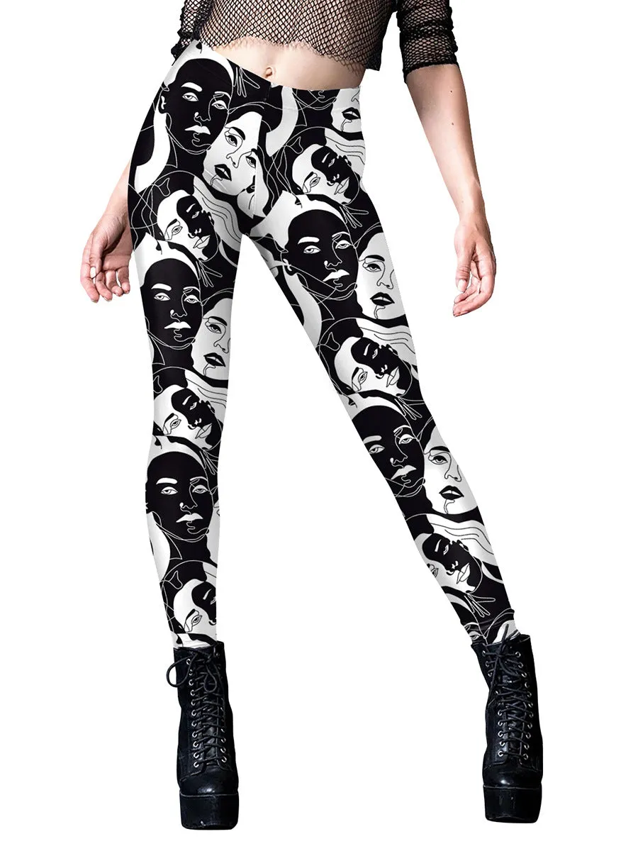 Women's Halloween Horror Hand Digital Printing Yoga Leggings