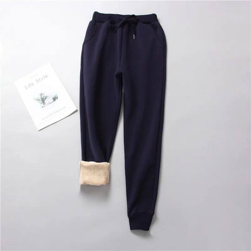 Women's Lamb Fleece Sweatpants Thickened Warm Leggings