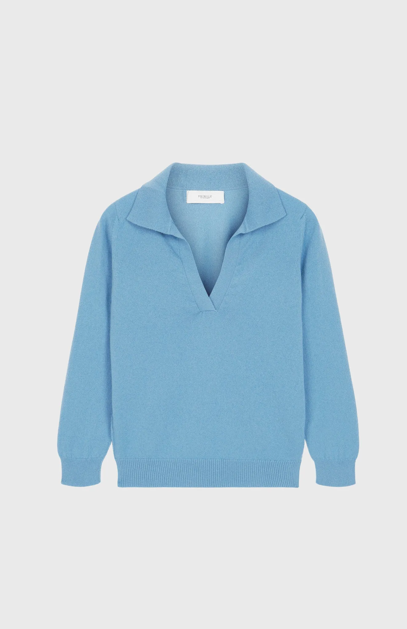 Women's Polo-style Cashmere Jumper In Blue Smoke