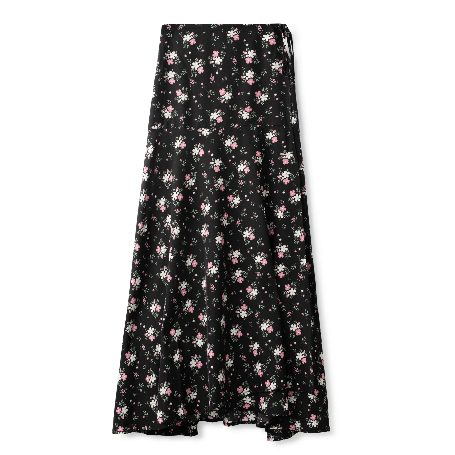 Wrap Tie Skirt IN: Black Floral