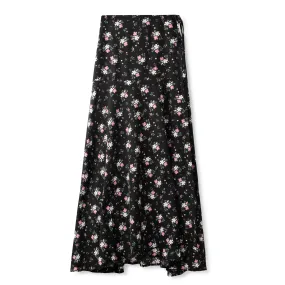 Wrap Tie Skirt IN: Black Floral