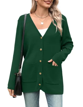 Zeagoo Women's V Neck Button Long Cardigan Sweater