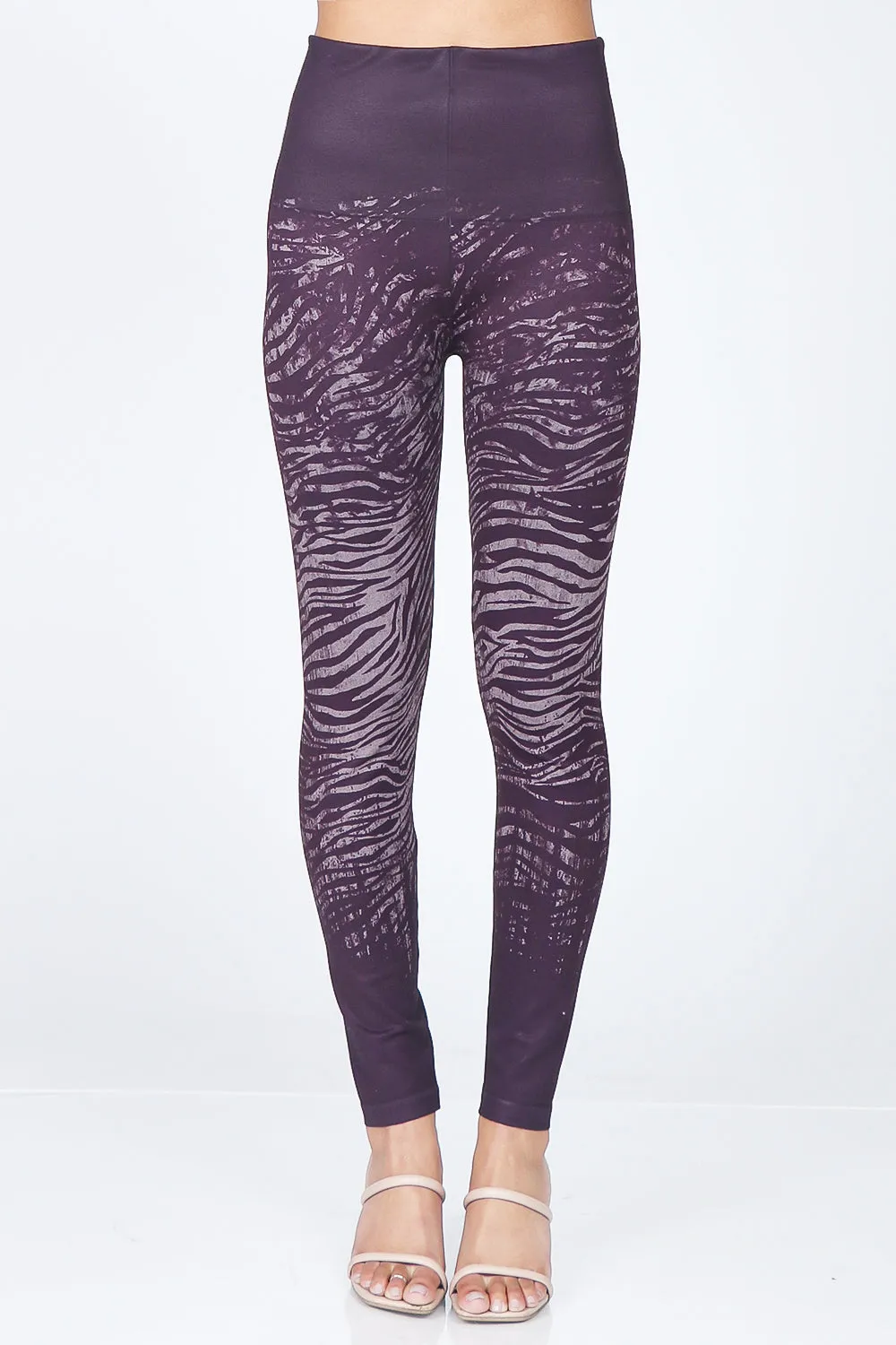 Zebra Print Distressed Ombre Leggings