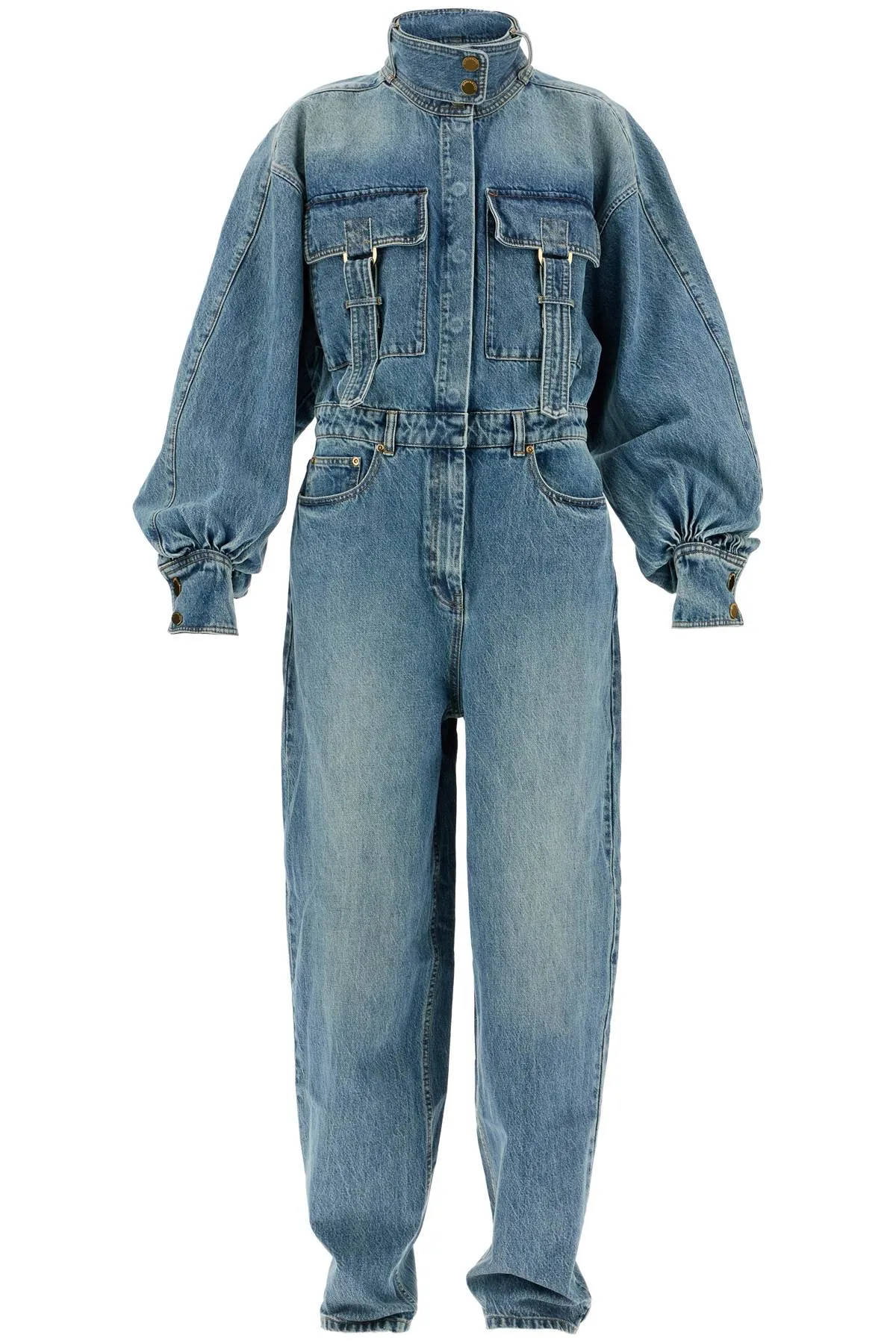 Zimmermann denim illustration overall jumpsuit